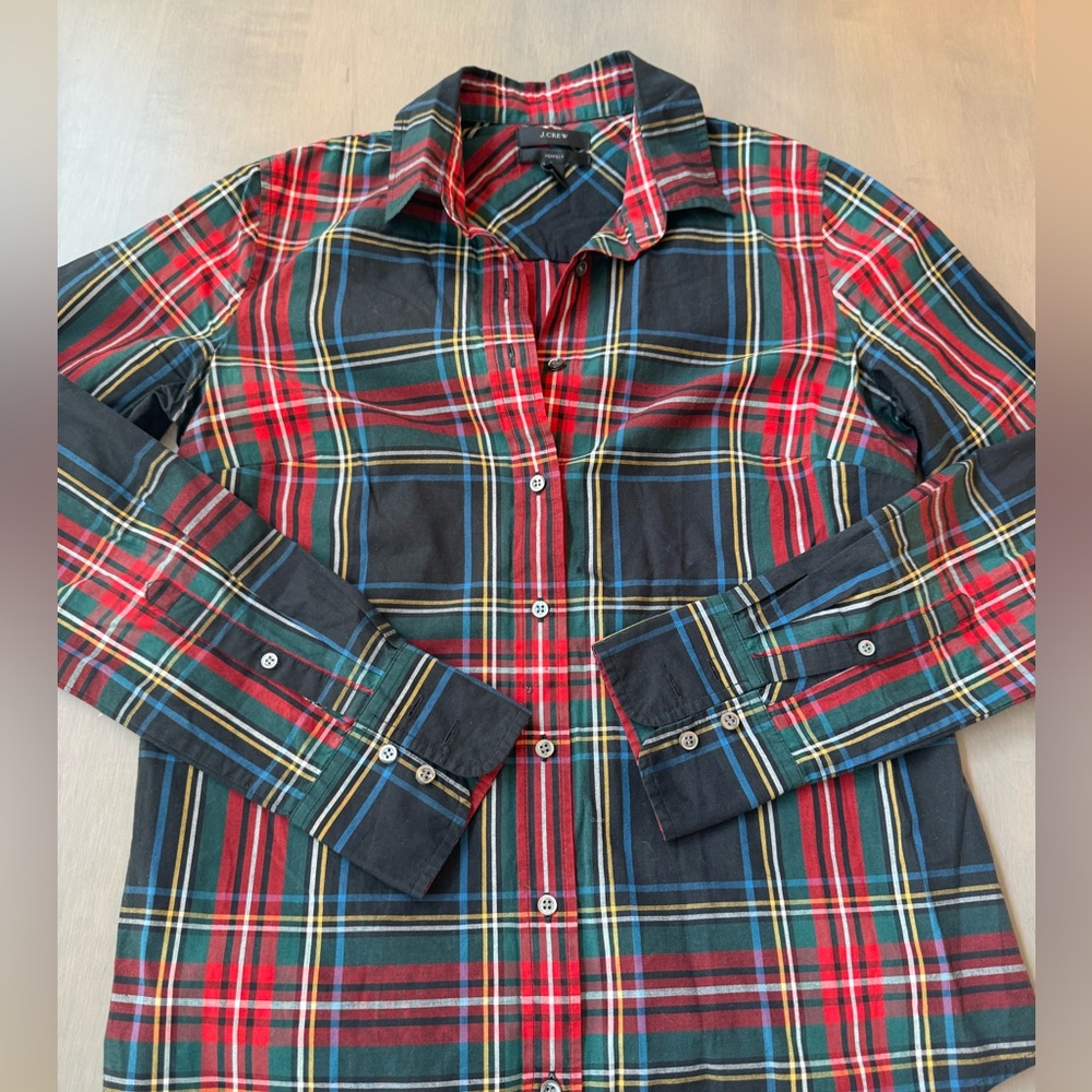 J. Crew Tartan Plaid Button-Down Shirt Sz Small EUC